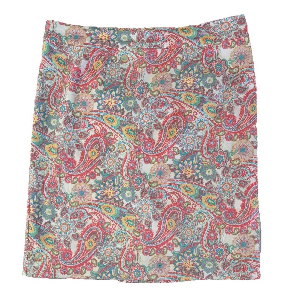 Y2K Jessica Talbots Vibrant Paisley Floral Boho Chic Ornate Watercolor Size 12